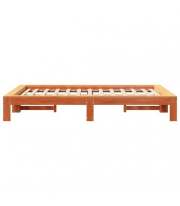 vidaXL Bed Frame without Mattress Wax Brown 120x190 cm Solid Wood Pine