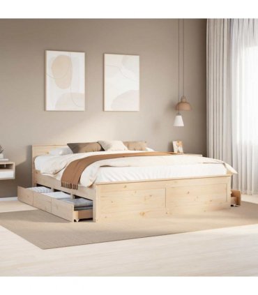 vidaXL Bed Frame without Mattress with Headboard 180x200 cm