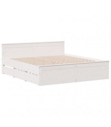vidaXL Bed Frame without Mattress with Headboard White 180x200 cm