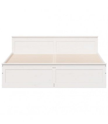 vidaXL Bed Frame without Mattress with Headboard White 180x200 cm