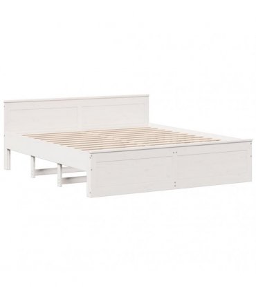 vidaXL Bed Frame without Mattress with Headboard White 180x200 cm