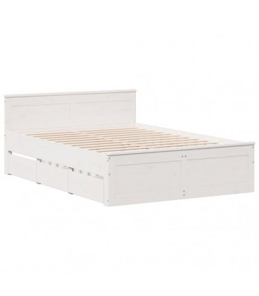 vidaXL Bed Frame without Mattress with Headboard White 150x200 cm