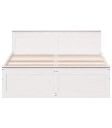 vidaXL Bed Frame without Mattress with Headboard White 150x200 cm