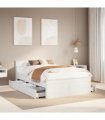 vidaXL Bed Frame without Mattress with Headboard White 120x200 cm