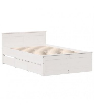 vidaXL Bed Frame without Mattress with Headboard White 120x200 cm