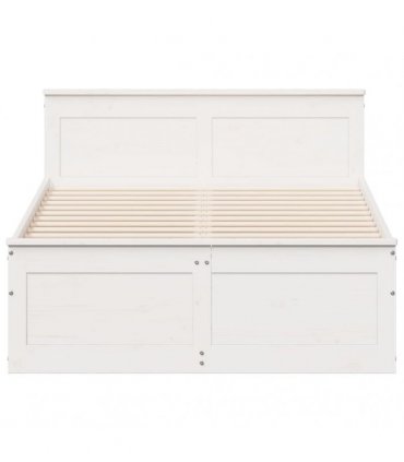 vidaXL Bed Frame without Mattress with Headboard White 120x200 cm