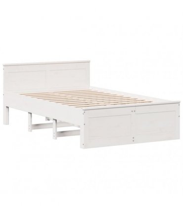 vidaXL Bed Frame without Mattress with Headboard White 120x200 cm