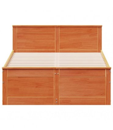 vidaXL Bed Frame without Mattress with Headboard Wax Brown 120x200 cm