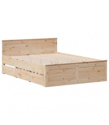 vidaXL Bed Frame without Mattress with Headboard 140x190 cm
