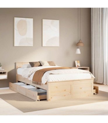 vidaXL Bed Frame without Mattress with Headboard 135x190 cm