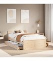 vidaXL Bed Frame without Mattress with Headboard 135x190 cm