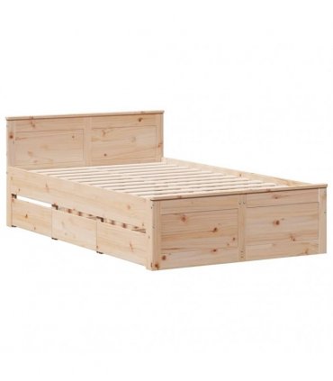 vidaXL Bed Frame without Mattress with Headboard 135x190 cm