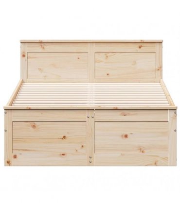 vidaXL Bed Frame without Mattress with Headboard 135x190 cm