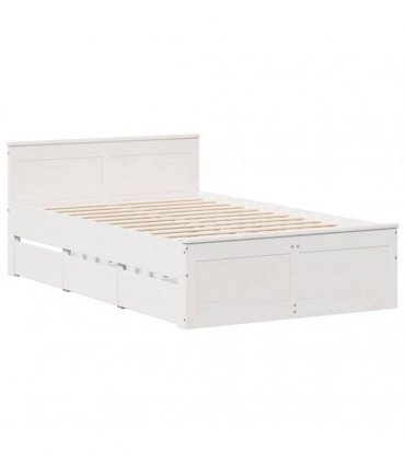 vidaXL Bed Frame without Mattress with Headboard White 135x190 cm