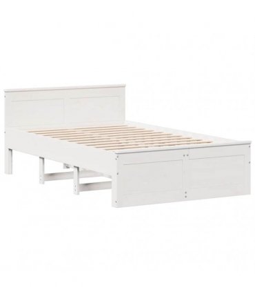vidaXL Bed Frame without Mattress with Headboard White 135x190 cm