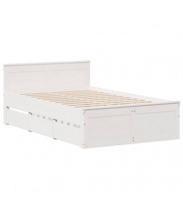 vidaXL Bed Frame without Mattress with Headboard White 120x190 cm