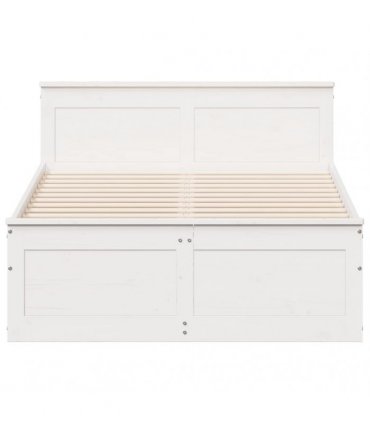 vidaXL Bed Frame without Mattress with Headboard White 120x190 cm