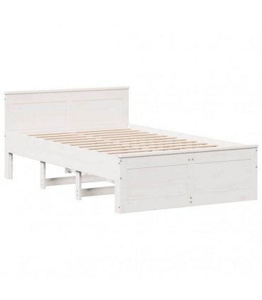 vidaXL Bed Frame without Mattress with Headboard White 120x190 cm