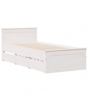 vidaXL Bed Frame without Mattress with Headboard White 90x190 cm