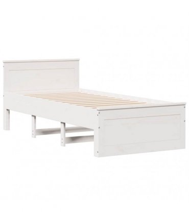 vidaXL Bed Frame without Mattress with Headboard White 90x190 cm