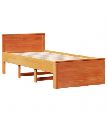 vidaXL Bed Frame without Mattress with Headboard Wax Brown 90x190 cm