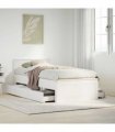 vidaXL Bed Frame without Mattress with Headboard White 75x190 cm
