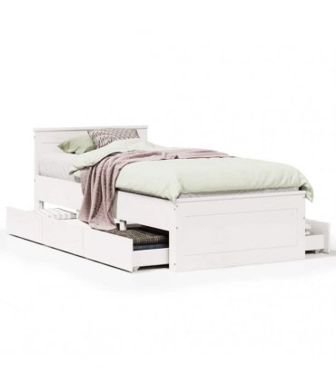 vidaXL Bed Frame without Mattress with Headboard White 75x190 cm