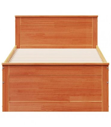 vidaXL Bed Frame without Mattress with Headboard Wax Brown 75x190 cm