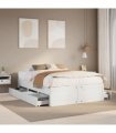 vidaXL Bed Frame without Mattress with Drawers White 150x200 cm