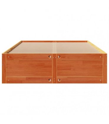 vidaXL Bed Frame without Mattress with Drawers Wax Brown 150x200 cm