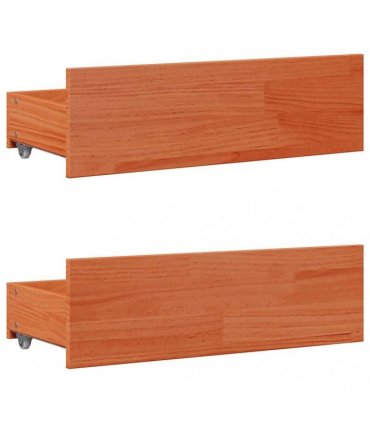 vidaXL Bed Frame without Mattress with Drawers Wax Brown 150x200 cm