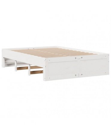 vidaXL Bed Frame without Mattress with Drawers White 140x200 cm
