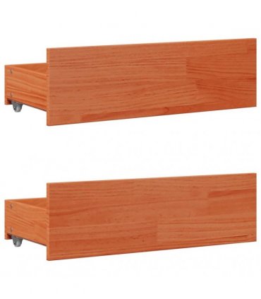 vidaXL Bed Frame without Mattress with Drawers Wax Brown 140x200 cm