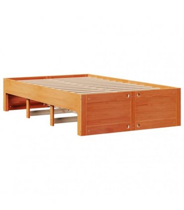 vidaXL Bed Frame without Mattress with Drawers Wax Brown 120x200 cm