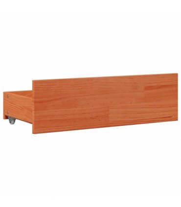 vidaXL Bed Frame without Mattress with Drawers Wax Brown 100x200 cm