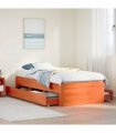 vidaXL Bed Frame without Mattress with Drawers Wax Brown 90x200 cm