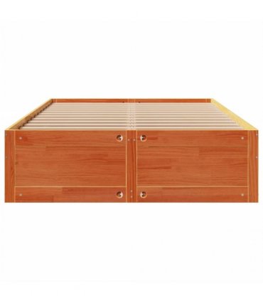 vidaXL Bed Frame without Mattress with Drawers Wax Brown 140x190 cm
