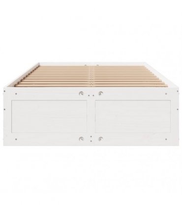 vidaXL Bed Frame without Mattress with Drawers White 135x190 cm