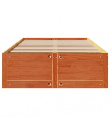 vidaXL Bed Frame without Mattress with Drawers Wax Brown 135x190 cm