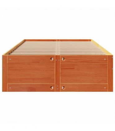 vidaXL Bed Frame without Mattress with Drawers Wax Brown 120x190 cm