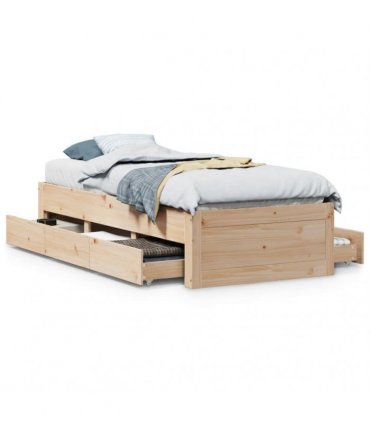 vidaXL Bed Frame without Mattress with Drawers 75x190 cm