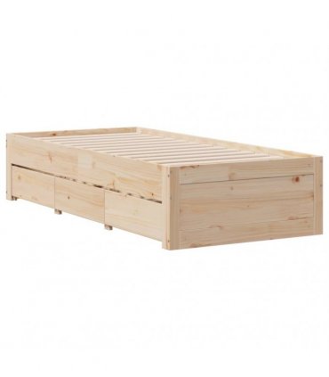 vidaXL Bed Frame without Mattress with Drawers 75x190 cm