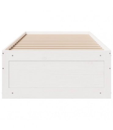 vidaXL Bed Frame without Mattress with Drawers White 75x190 cm