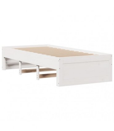 vidaXL Bed Frame without Mattress with Drawers White 75x190 cm