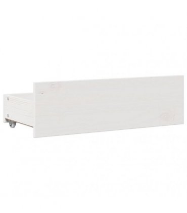 vidaXL Bed Frame without Mattress with Drawers White 75x190 cm