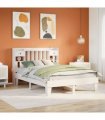 vidaXL Bed Frame without Mattress White 150x200 cm Solid Wood Pine