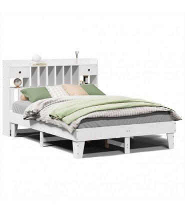 vidaXL Bed Frame without Mattress White 150x200 cm Solid Wood Pine