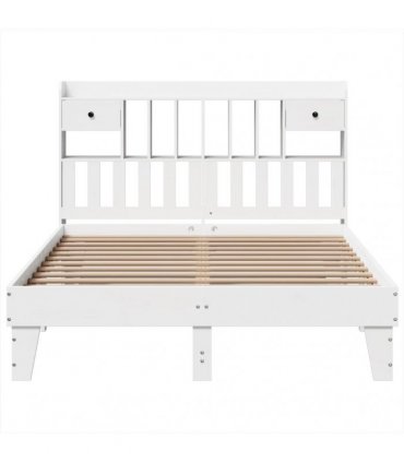 vidaXL Bed Frame without Mattress White 150x200 cm Solid Wood Pine