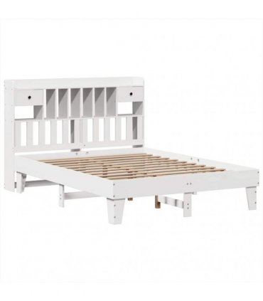 vidaXL Bed Frame without Mattress White 140x200 cm Solid Wood Pine