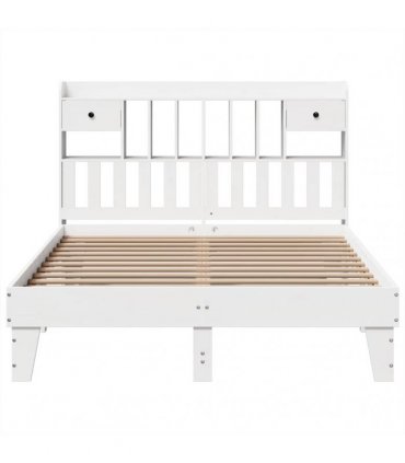 vidaXL Bed Frame without Mattress White 140x200 cm Solid Wood Pine